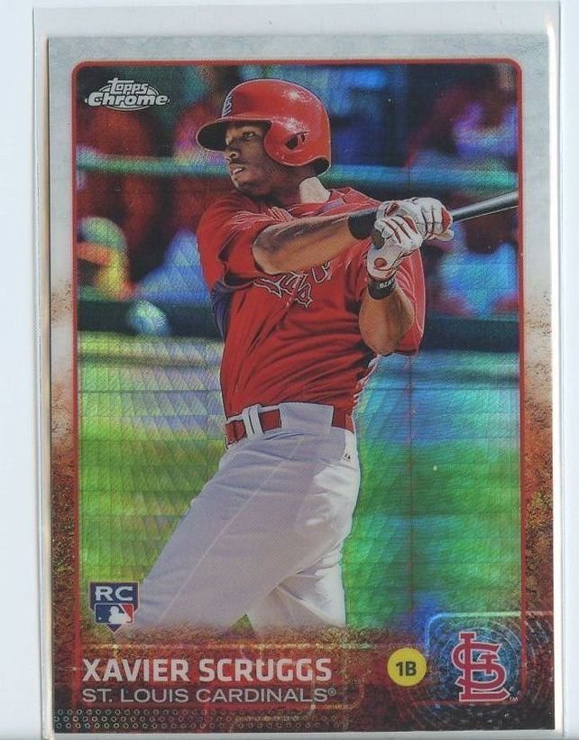 XAVIER SCRUGGS PRISM REFRACTOR RC 2015 Topps Chrome #166 ROOKIE Cardinals
