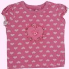 Faded Glory size 18 months bright pink top with hearts shapes and flowers