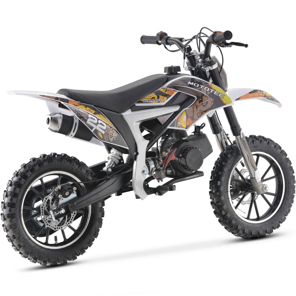 Moto Tec Demon 50cc 2 Stroke Kids Gas Dirt Bike Yellow