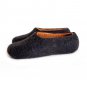 Mens wool slippers, Grandpa fathers day gift, Black Burnt Orange - Handmade to Fit
