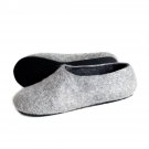 Adult Moccasins Men slippers Felt, Wool boots Slippers Handmade, Black Sheep Light Gray Hygge