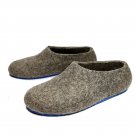 Adult Felted Slippers Organic Wool Cappuccino - Natural Woolen Slippers for Men