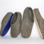 Adult Felted Slippers Organic Wool Cappuccino - Natural Woolen Slippers for Men