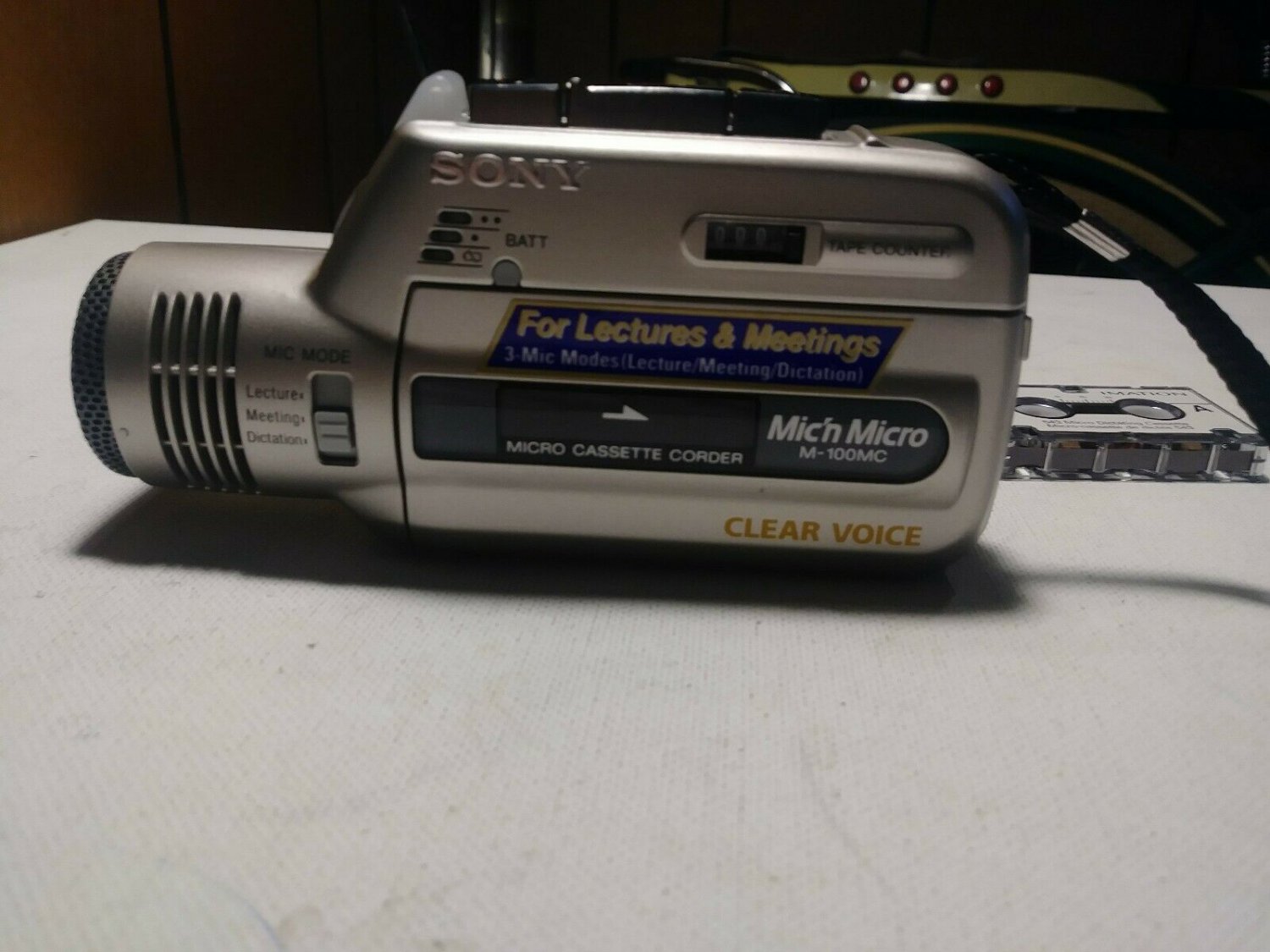 SONY MICROCASSETTE RECORDER M100MC CLEAR VOICE CASSETTE RECORDER