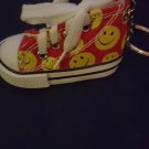 Happy Face Emoji Sneaker Keychain Red 3" Happy Face Emoji Sneaker Keychain Red 3"