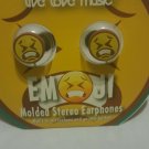 Emoji Molded Frown Face Stereo Earphones Bud