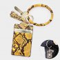 SNAKE FAUX LEATHER KEY CHAIN / BRACELET / CARD HOLDER WALLET Yellow
