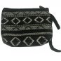 Baja Print Coin Purse Wristlet Black And White