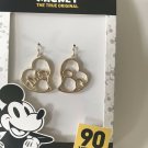 Fashion Mickey And Minnie Silhouette On Heart Earring Yellow Plated Fashion Mickey And Minnie Silhouette On Heart Earring Yellow Plated