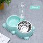 Dog Cat Bowls Set, Non Slip Stainless Steel 2 Bowl With Bottle, One For Water Drink One For Food Eat