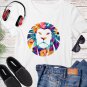 Cool Lion Colorful Abstract Eyeglass Vector Tee Shirt Design Graphic Instant Download Transfer D2
