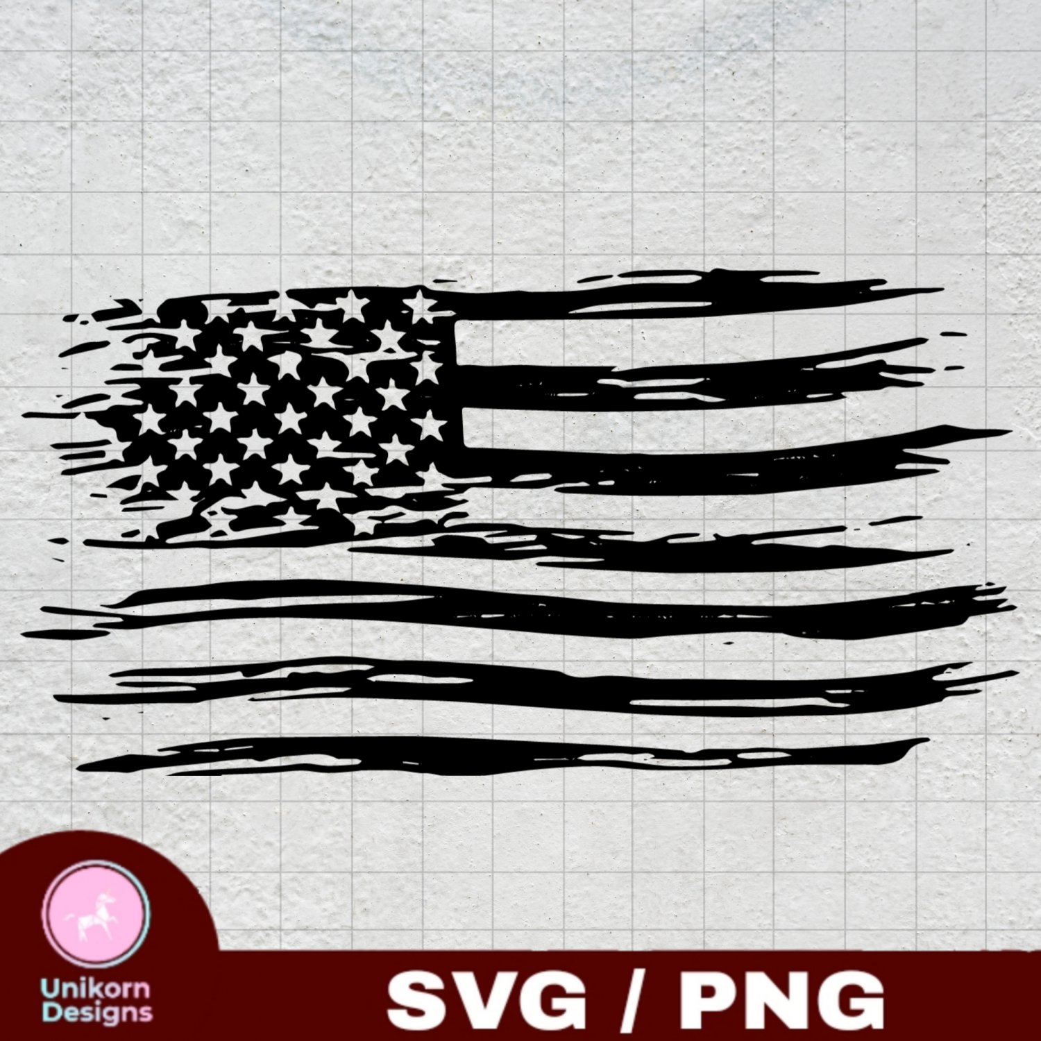 Distressed American Flag 2 SVG PNG Silhouette Cut Files Cricut Vector Clipart Instant Download