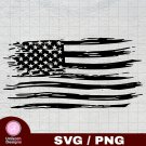 Distressed American Flag 2 SVG PNG Silhouette Cut Files Cricut Vector Clipart Instant Download