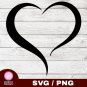 Open Heart Design 1 SVG PNG Silhouette Cut Files Cricut Vector Graphic Clipart Instant Download