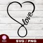 Infinity Love Heart Design 1 SVG PNG Silhouette Cut Files Cricut Vector Clipart Instant Download
