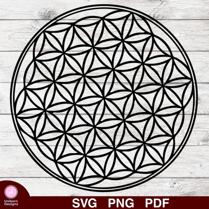 Flower Of Life Design 1 SVG PNG Silhouette Cut Files Cricut Vector Graphic Clipart Instant Download