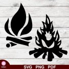 2 Bonfires Design 1 SVG PNG Silhouette Cut Files Cricut Vector Graphic Clipart Instant Download