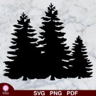 Pine Tree Design 1 SVG PNG Silhouette Cut Files Cricut Vector Clipart Instant Download Holiday