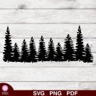 Pine Trees Design 2 SVG PNG Silhouette Cut Files Cricut Vector Clipart Instant Download Holiday