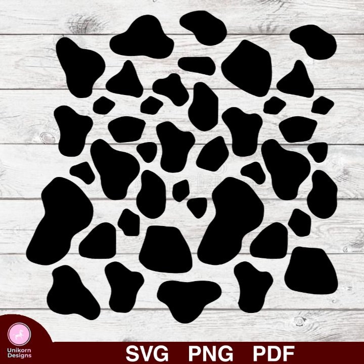 Cow Spots Pattern Design 1 SVG PNG Silhouette Cut Files Cricut Vector Clipart Instant Download