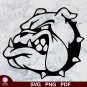 Dog Bulldog Head Design 1 SVG PNG Silhouette Cut Files Cricut Vector Graphic Instant Download