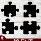 Puzzle Pieces Design 1 SVG PNG Silhouette Cut Files Cricut Vector Graphic Clipart Instant Download