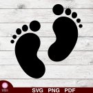 Baby Feet Footprints Design 1 SVG PNG Silhouette Cut Files Cricut Vector Clipart Instant Download