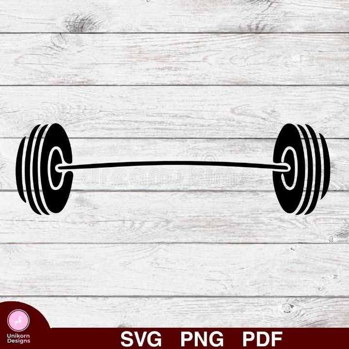Weights Barbel Design 1 SVG PNG Silhouette Cut Files Cricut Vector Graphic Clipart Instant Download