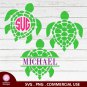 a4 Sea Turtle Swimming SVG PNG Instant Download Silhouette Cut Files Cricut Vector Graphic