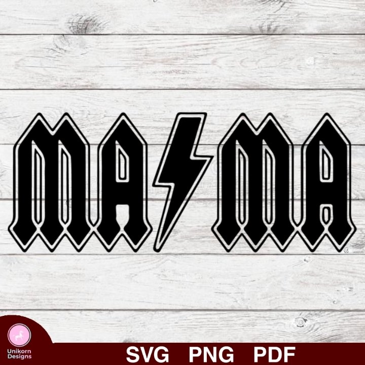 ACDC Mama Design 1 SVG PNG Silhouette Cut Files Cricut Vector Graphic ...