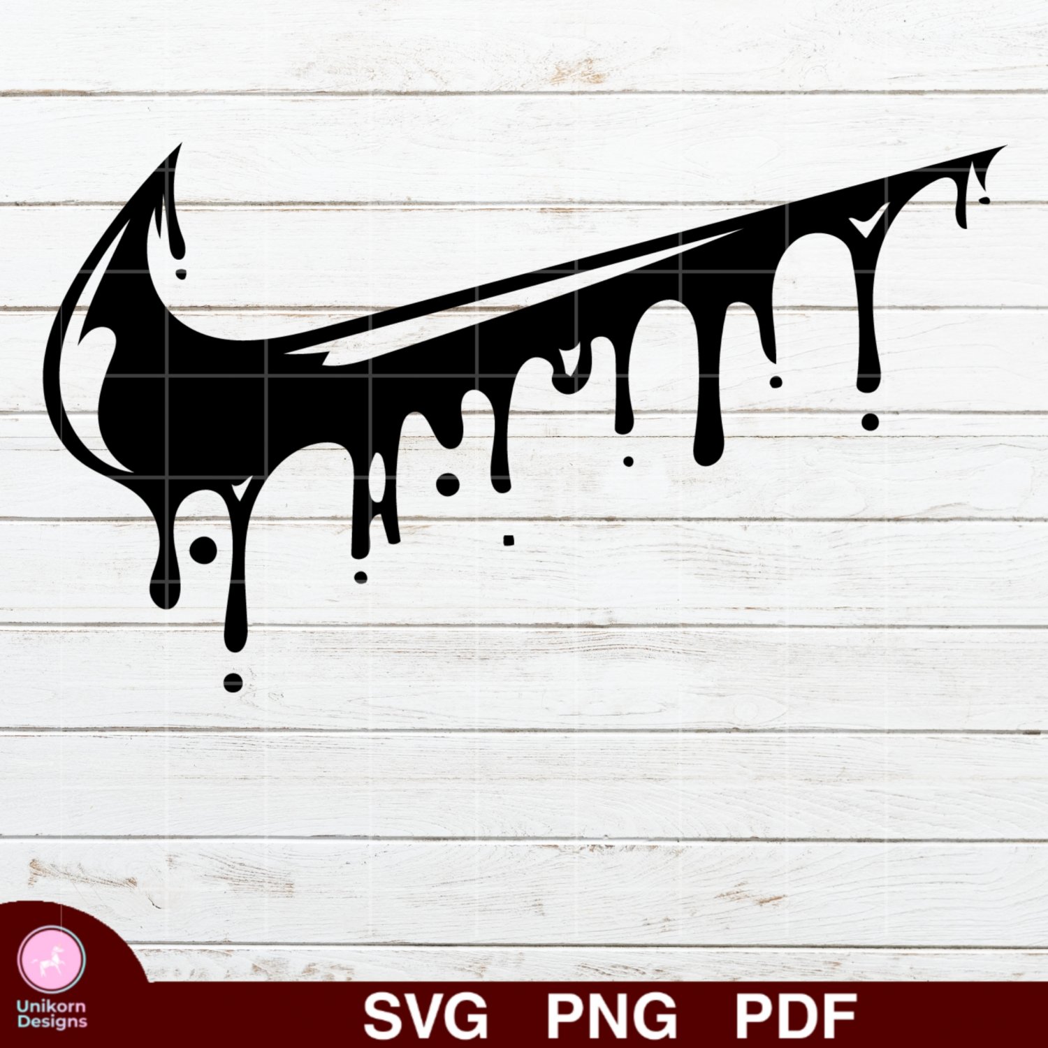 Nike Logo Drip Design 4 SVG PNG Silhouette Cut Files Cricut Vector Graphic Clipart Instant