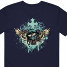 T-Shirt Top Cross Religion Eye Wings Rose Roses Splat Art Green #12 #39150732
