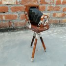 Antique Style Vintage Folding Camera With Wooden Tripod Stand