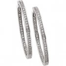 14k White Gold Hinged Earrings W/diamond