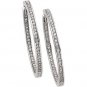 14k White Gold Hinged Earrings W/diamond