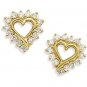 14k Yellow Gold Diamond Heart Earrings