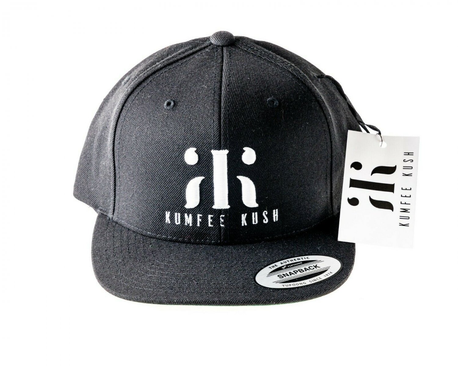 Kumfee Kush (TM) Flat Bill Hats, Baseball Caps Black
