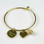 Kumfee Kush (TM) Gold Bangle Bracelet With Charms