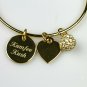 Kumfee Kush (TM) Gold Bangle Bracelet With Charms
