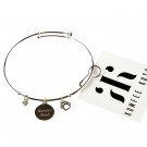 Kumfee Kush (TM) Silver Paw Bangle Bracelet With Charms