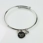 Kumfee Kush (TM) Silver Paw Bangle Bracelet With Charms