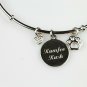 Kumfee Kush (TM) Silver Paw Bangle Bracelet With Charms