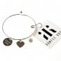 Kumfee Kush (TM) Silver Bangle Bracelet With Charms