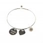 Kumfee Kush (TM) Silver Bangle Bracelet With Charms