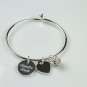 Kumfee Kush (TM) Silver Bangle Bracelet With Charms