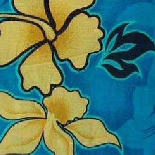 Blue and Yellow Floral Print Hawaiian Aloha Shirt