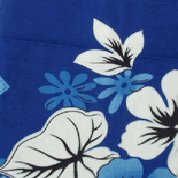 Blue and White Floral and Leaf Print Hawaiian Aloha Shirt