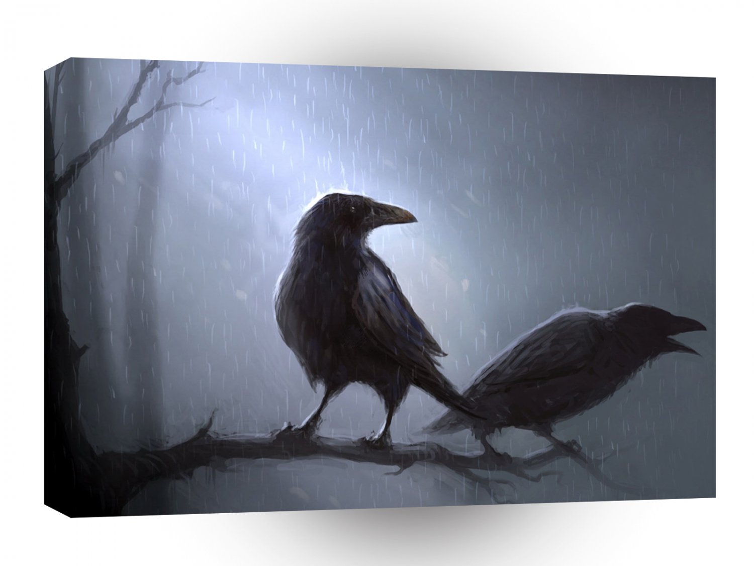 Birds Two Crow Tree A1 Xlarge Canvas