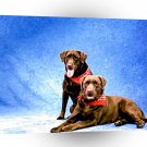Labrador Candy And Callie Chocolate A1 Xlarge Canvas