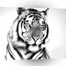 Tiger Vibrant Pose Black And White A1 Xlarge Canvas